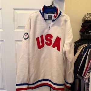 Polo by Ralph Lauren White Performance Jacket with Red and Blue Accents